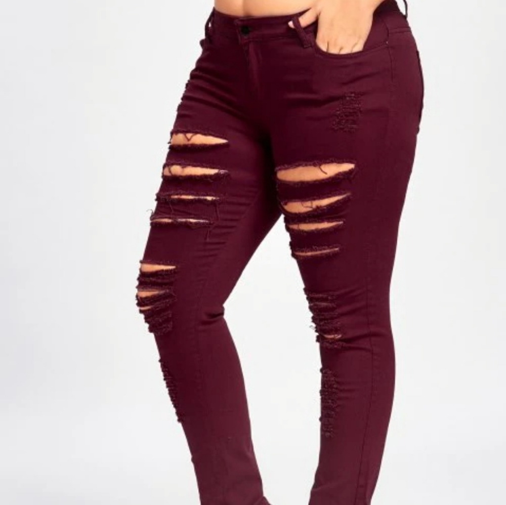 Burgundy jeggings